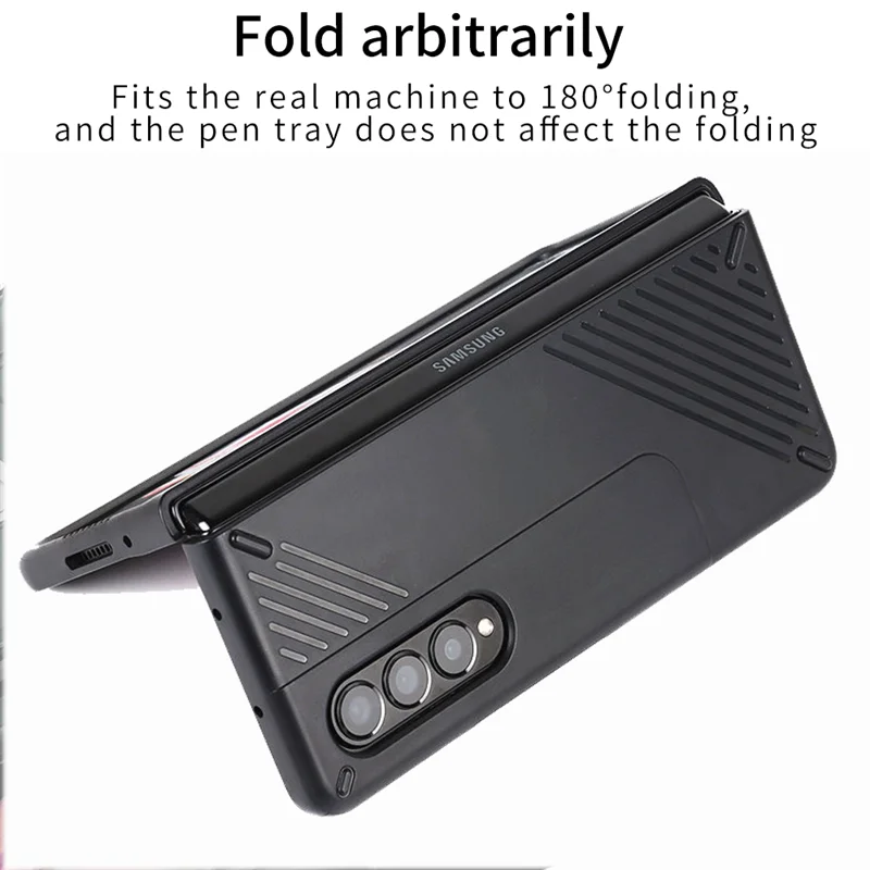 case for samsung galaxy z fold 3 5g frame build in s pen slot holder cover hard plastic shockproof case no pen free global shipping
