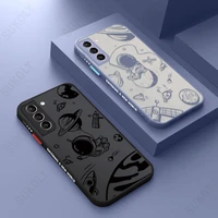 astronaut hard matte case for samsung galaxy s22 s21 ultra s20 fe s10 plus a53 a52s a72 a12 a32 a51 a71 a21s soft bumper cover