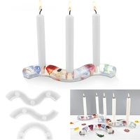 1 pc cms shaped candle holder mould silicone candlestick stencil diy art craft for epoxy resin creative molde de candelabro