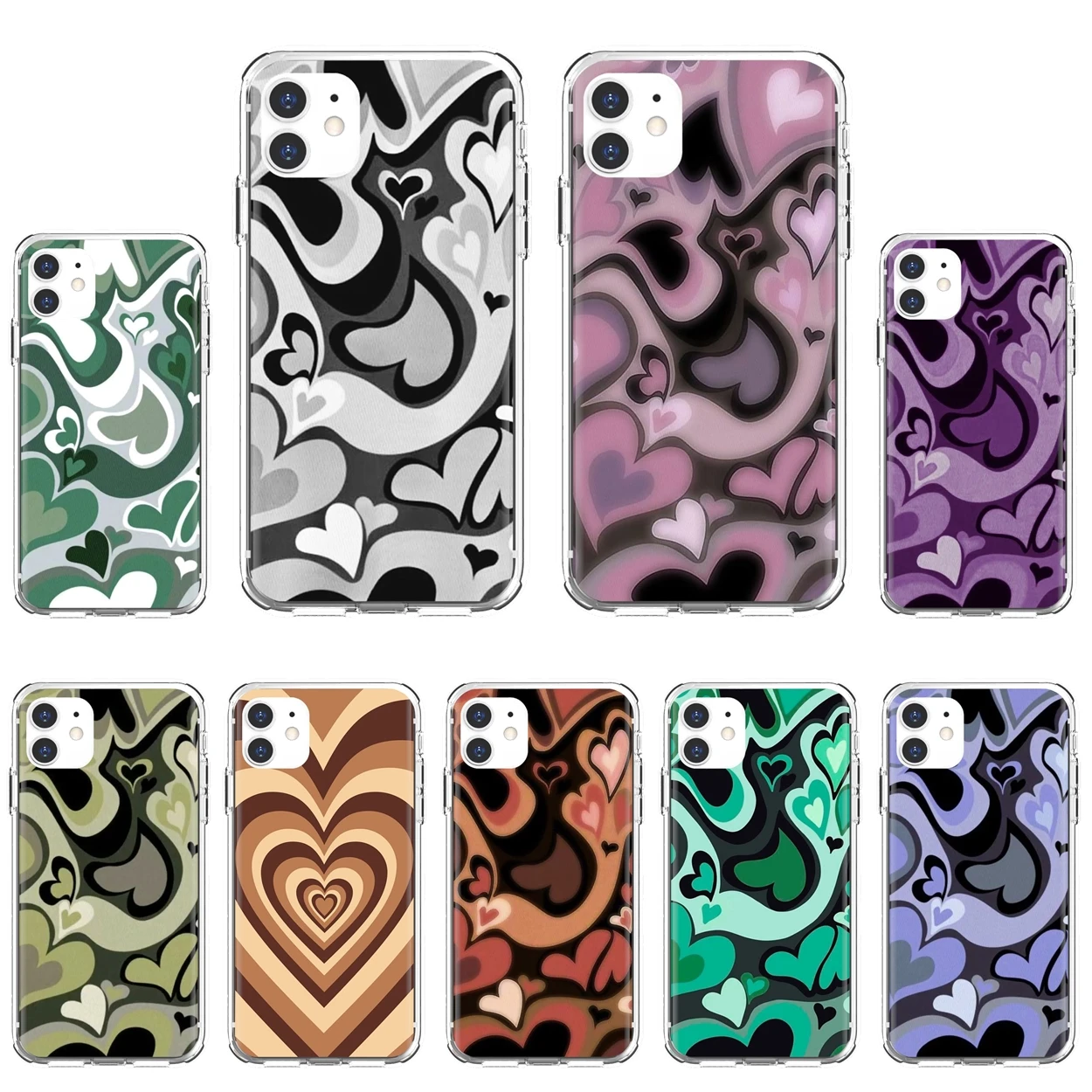 

For iPod Touch iPhone 10 11 12 Pro 4S 5S SE 5C 6 6S 7 8 X XR XS Plus Max 2020 Soft Cases Wildflower Pisces colour changing Heart