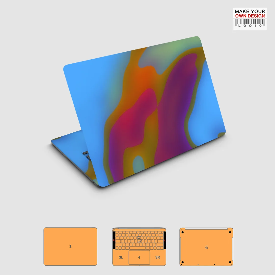 Фото 3M020 красочная наклейка на кожу для Macbook Pro 15,4 2016 2017 2018 2019, полная потертая наклейка, защитная пленка для экрана №4