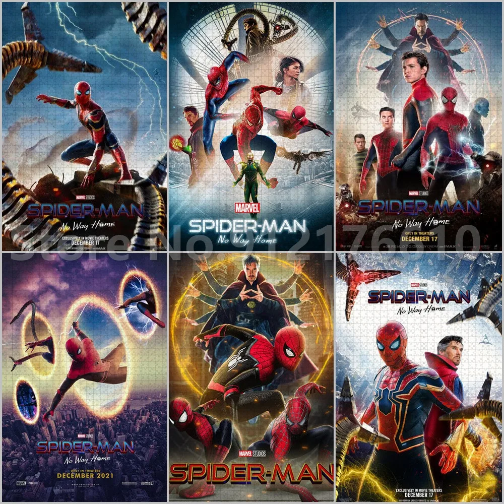 

1000 Pieces Jigsaw Puzzle Marvel Movie Spider-Man No Way Home Disney Superhero Wooden Puzzle Education Decompression Toys Gifts