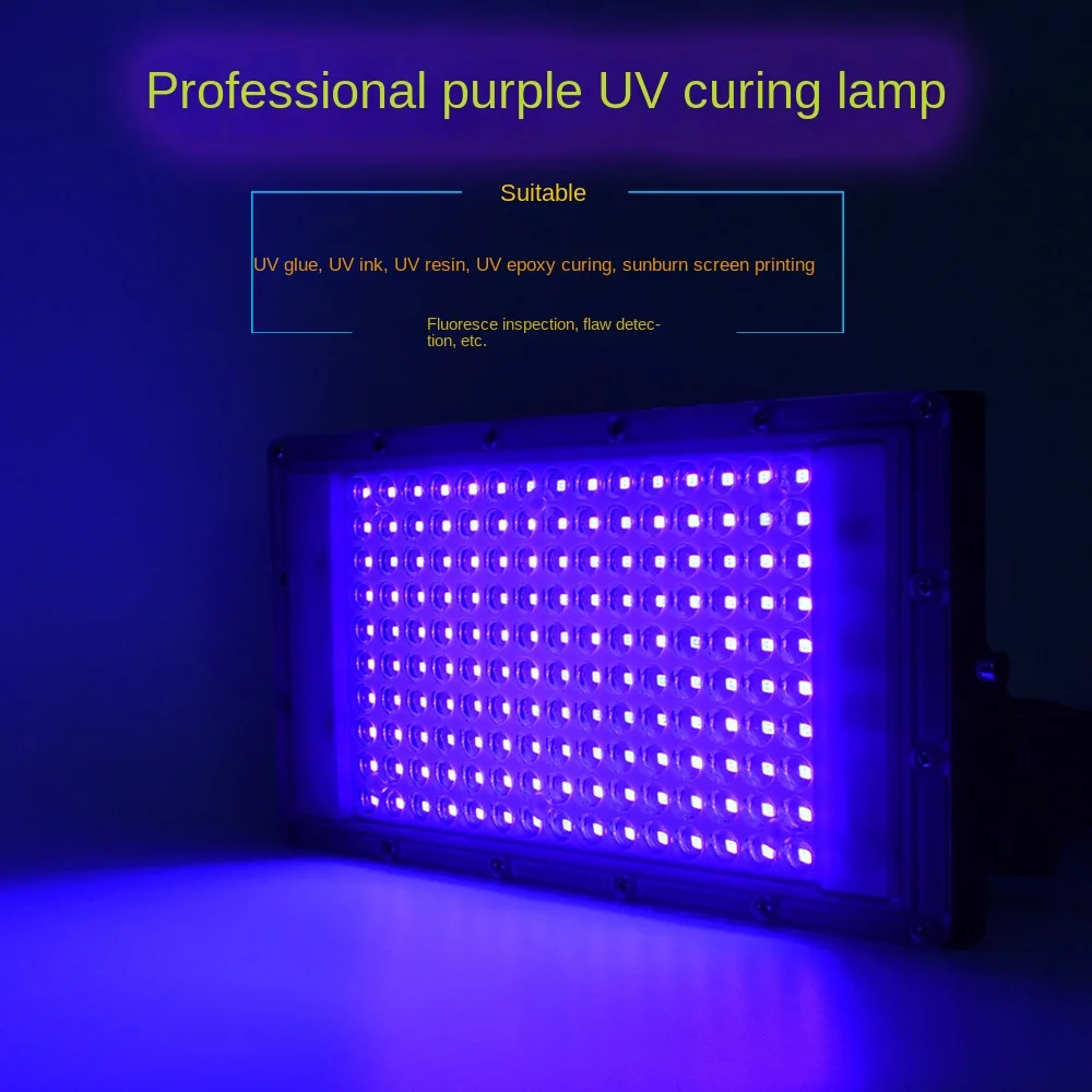 

300W Violet 365nm UV LED Curing Lamp 395nm Fluorescent Detection Lamp Shadowless Glue UV Curing Light Sensitive Accessories
