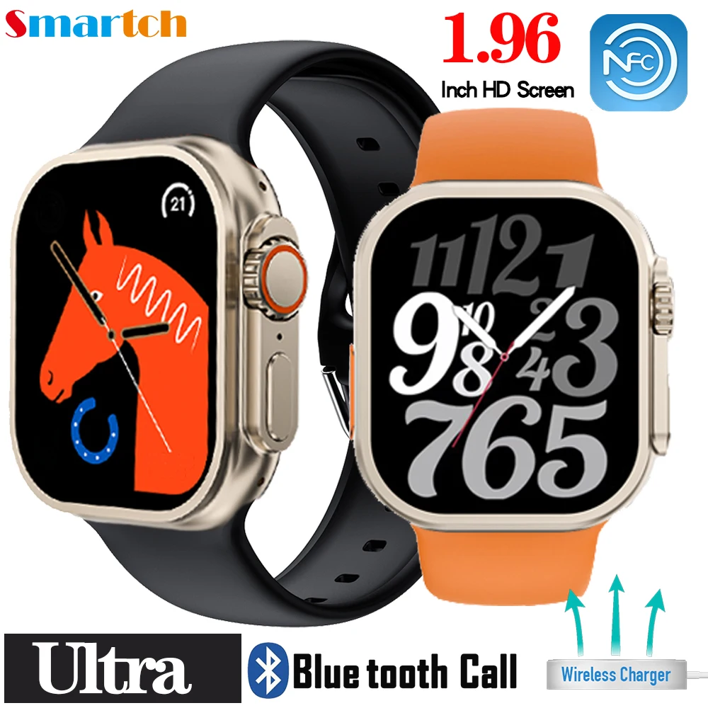 

49mm Smart Watch Ultra8 NFC Smartwatch Series8 Blue Tooth Call 1.96" Wireless Charge Waterproof Fitness Bracelet PK CX8 LS8ultra