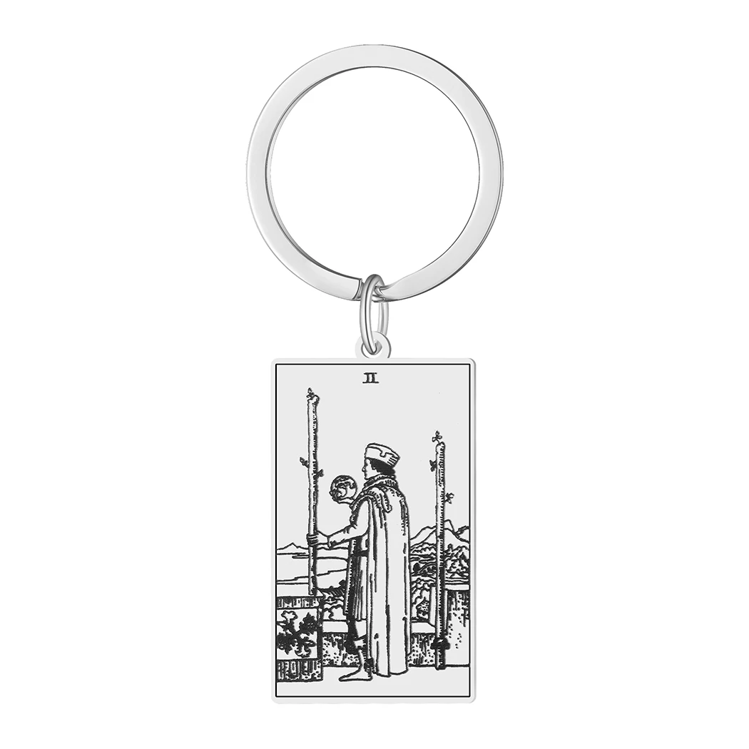 

Stainless Steel Tarot Key Vintage Talisman Jewelry Key Chain for Men and Women