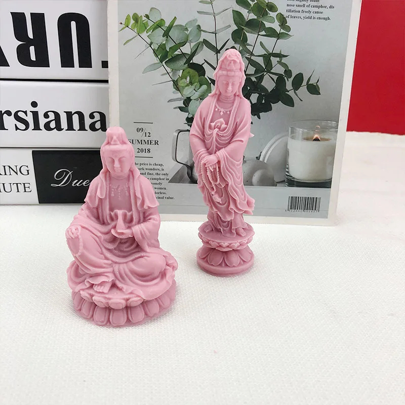 

Buddhist Bodhisattva Silicone Mold for DIY Handmade Aromatherapy Candle Plaster Ornaments Soap Mould Handicrafts Making Tools