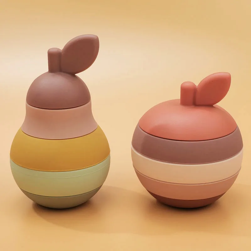 Силиконовые стабильные конструкторы для детей от 3 до 12 лет съемные фруктовые