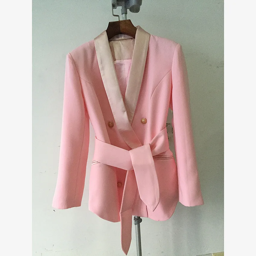 Высококачественный блейзер с золотыми пуговицами и головой льва Женская