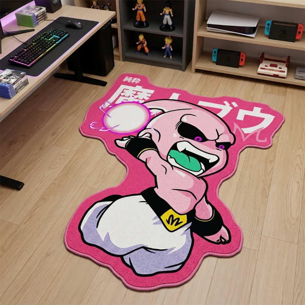 Фото Коврик/напольный коврик с 3D-принтом Dragon Ball Majin Buu Chibi - Мягкий противоскользящий коврик для игровой комнаты и декора спальни №4