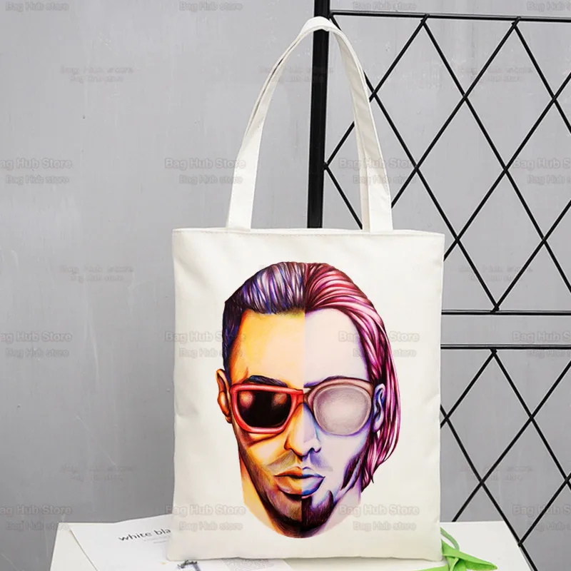 

New Arrives PNL Rapper Le Monde Chico Art Canvas Bag Totes Print QLF Freres Singer Shopping Bags Girls Life Casual Pacakge