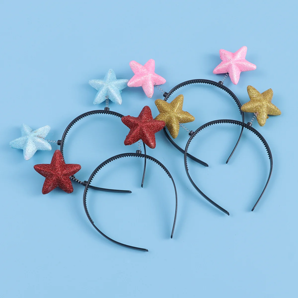 

8pcs Star Spring Headband Hair Adorable Hair Bands Hair Accessories for Kids Women Girls (Colorful Star Hair Hoops Mixed)