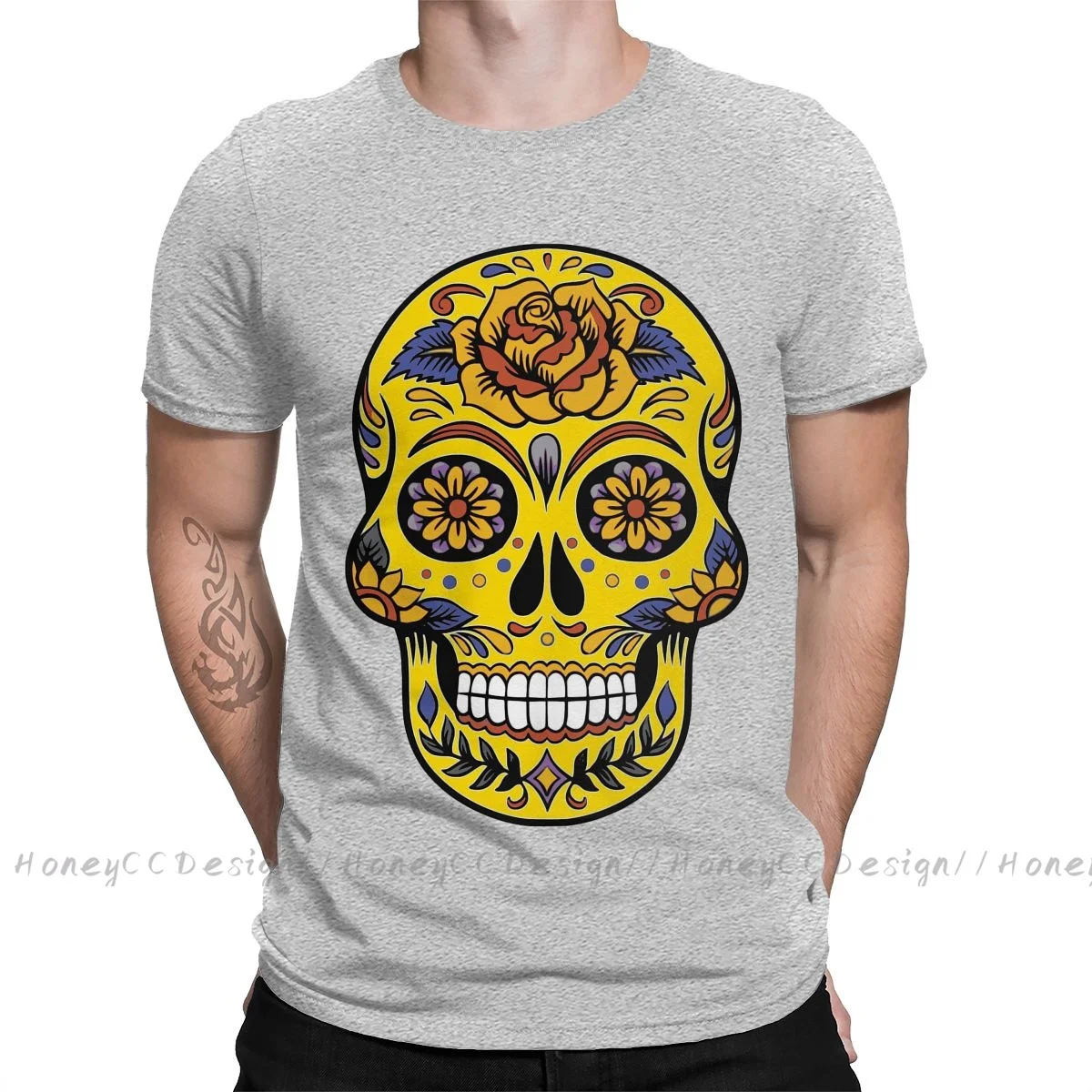 Mexico Skull Sugar New Arrival T-Shirt Dia De Los Muertos Skull Shirt Crewneck Cotton Men TShirt For Adults Plus Size