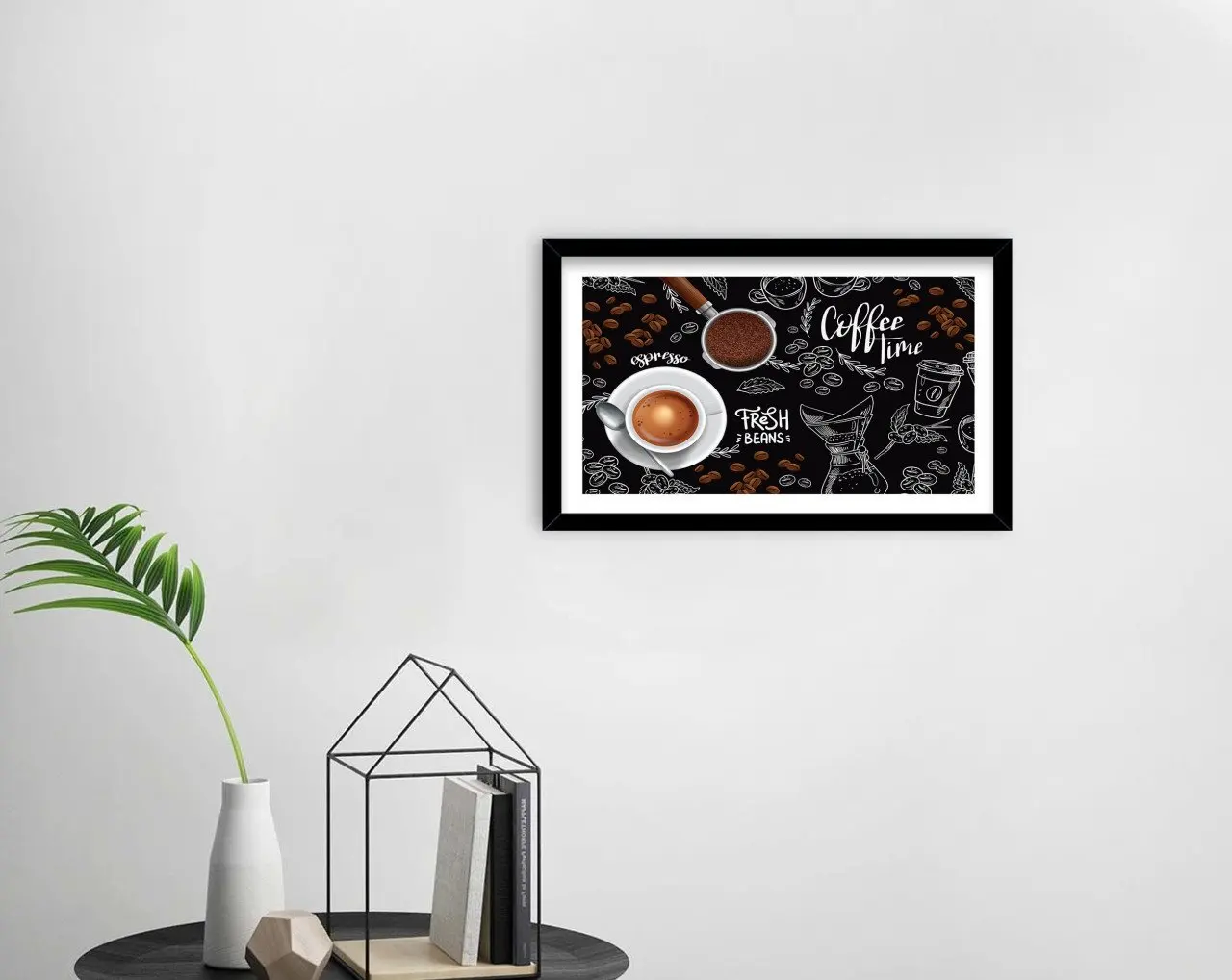 

BK Home Coffee Design Decorative Wood Black Framed Tablo-40