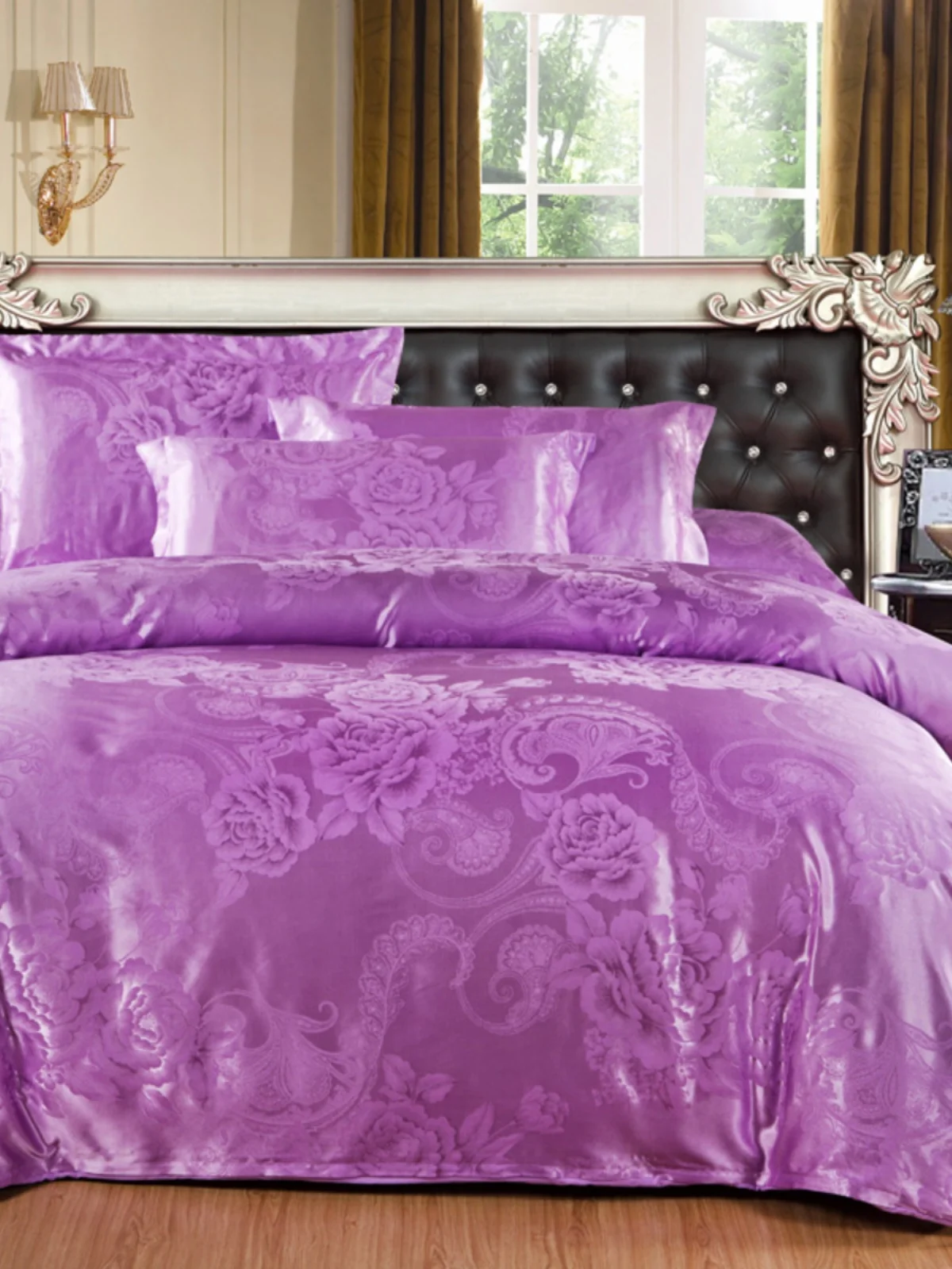 Quilt Cover Single Piece Pink Purple 2 M Wedding Silk Satin 50x200x230 Gold Red 80 X220x240