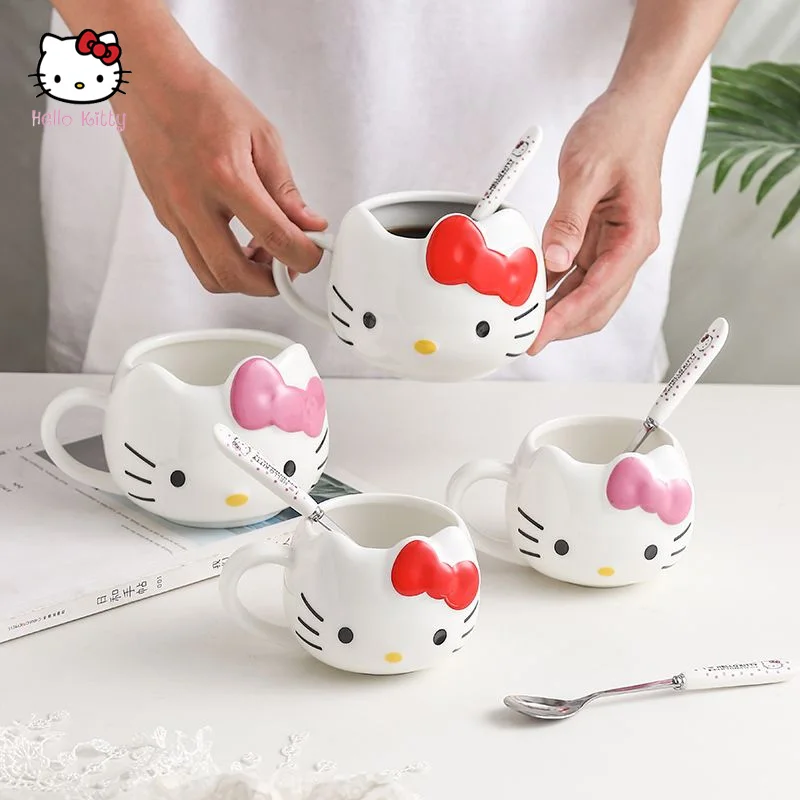 

KT Cartoon Mug Kawaii Fashion Creativity Anime Model Ceramics Water Glass Lovers Breakfast Milk Juice Coffee Cup Festival Gift
