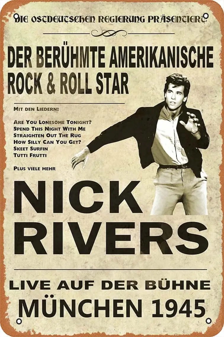 Top Secret - Концертный постер Nck Rvers Frmed rt Prnt Metl Sgn Retro Home Decortve Vntge Tn 12 x 8 nch