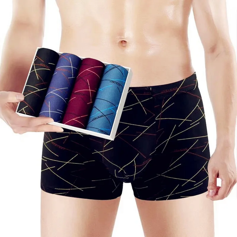 

Underwear Men Brand Mens Underpants Male Panties Breathbale Shorts U Convex Pouch Men Printing Boxer