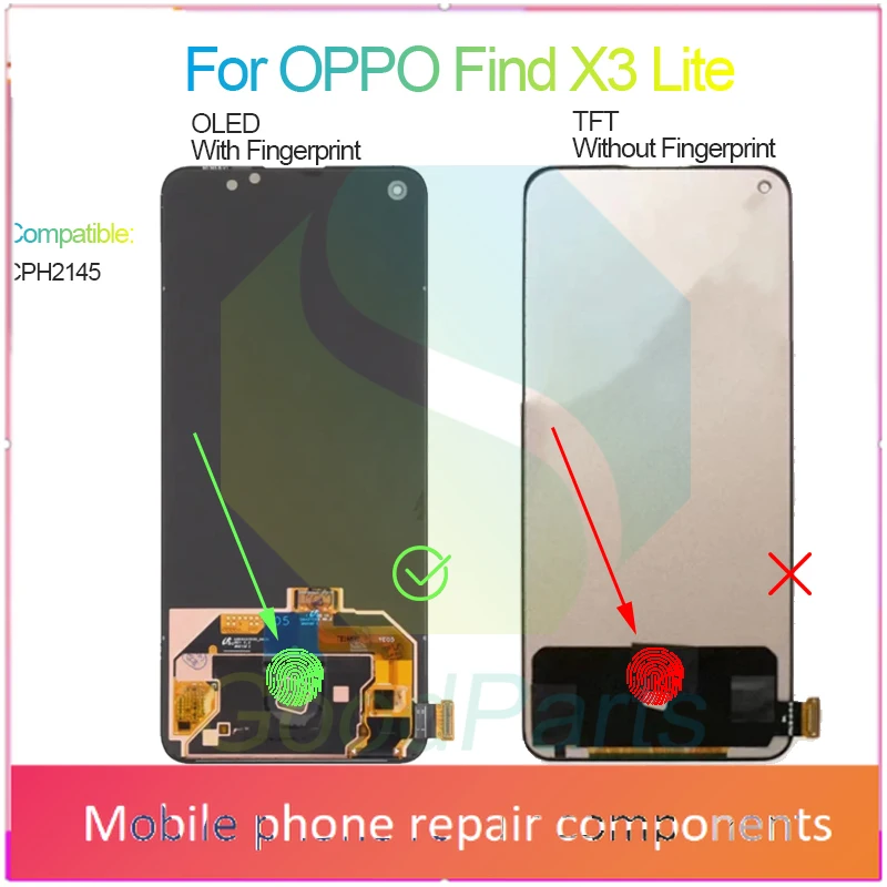 Фото Для OPPO Find X3 Lite ЖК-экран 6,43 дюйма CPH2145 Find X3 Lite Замена сенсорного дигитайзера в сборе №3