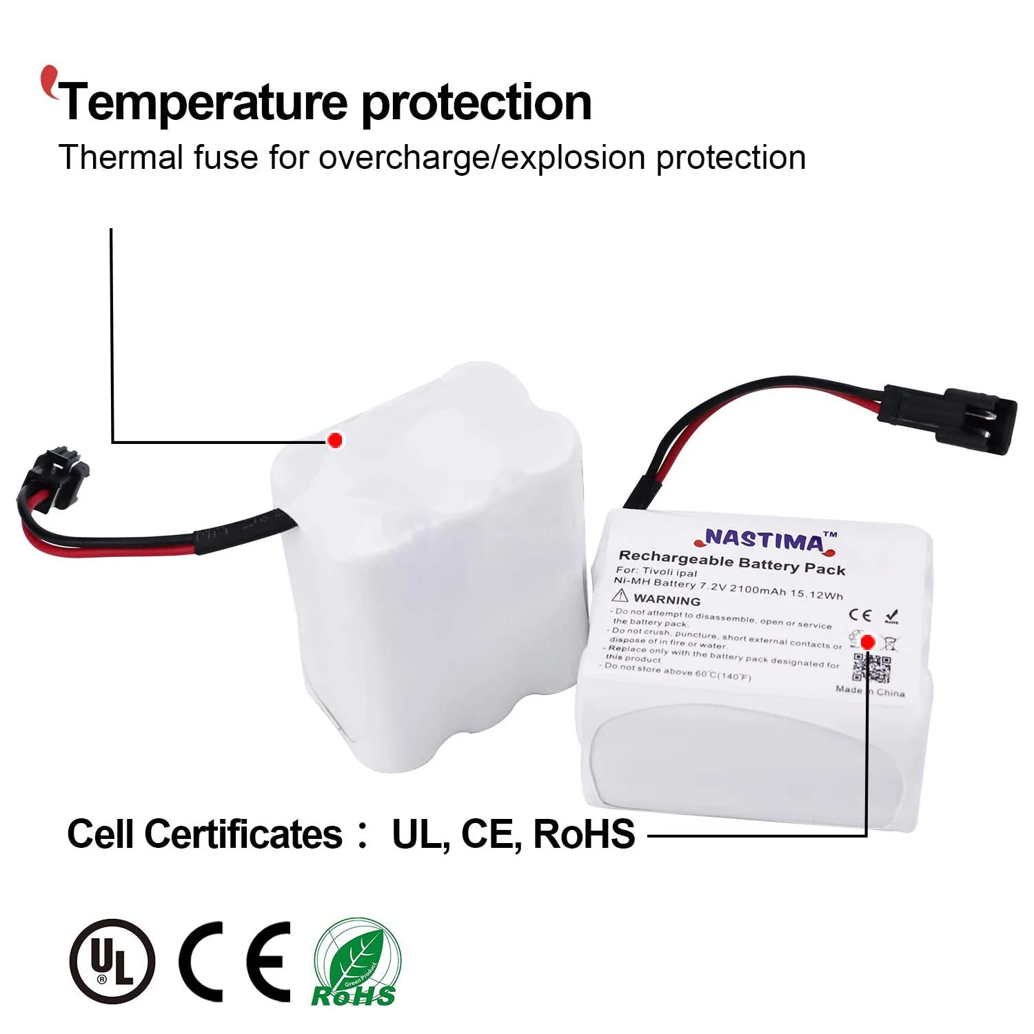 Запасной аккумулятор NASTIMA 2 шт 7 В 2100 мА · ч провода подходит для Tivoli PAL iPAL Radio (MA-1 MA-2