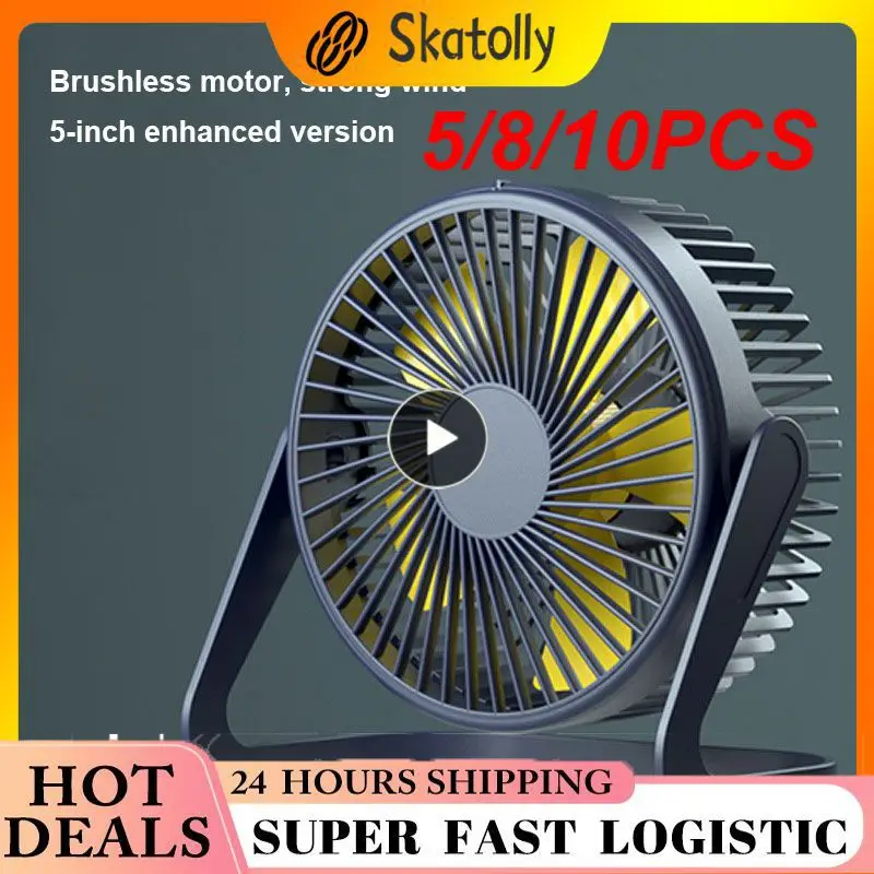 

5/8/10PCS 360 Degree Rotating Desktop Fan Mini Adjustable Electric Fans Quiet Operation Summer Air Cooler Strong Airflow