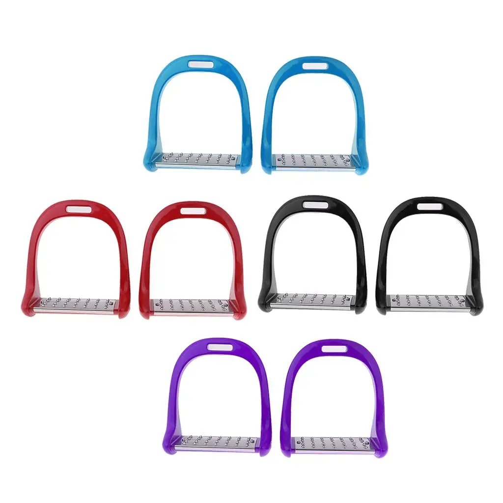 

2 pcs Anti Aluminium Treads Horse Saddle English Stirrups Horse Riding