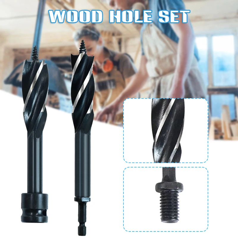 

Newly 3PCS Hole Saw Kit for Wood Drill Bit with 4-Blade Woodworking Lengthened Wind Batch Conversion Joint for Electric Wrench