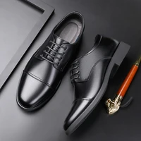 men formal business shoes a pedal pointed toe breathable nonslip solid color loafers low top casual british style leather shoes