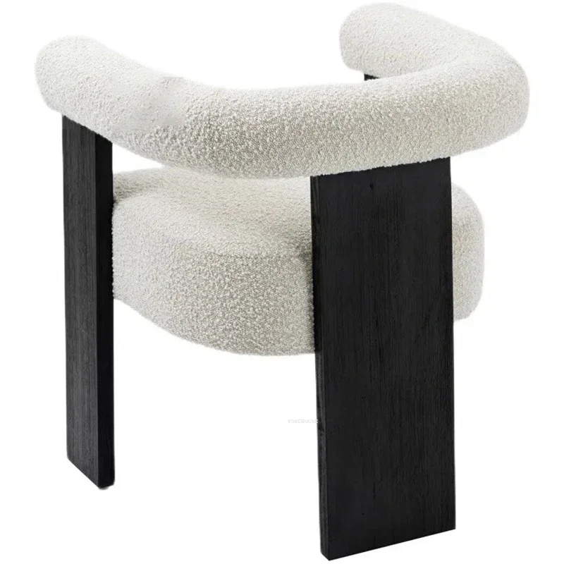 Скандинавский обеденный стул из овечьей шерсти мебель для дома роскошный отель