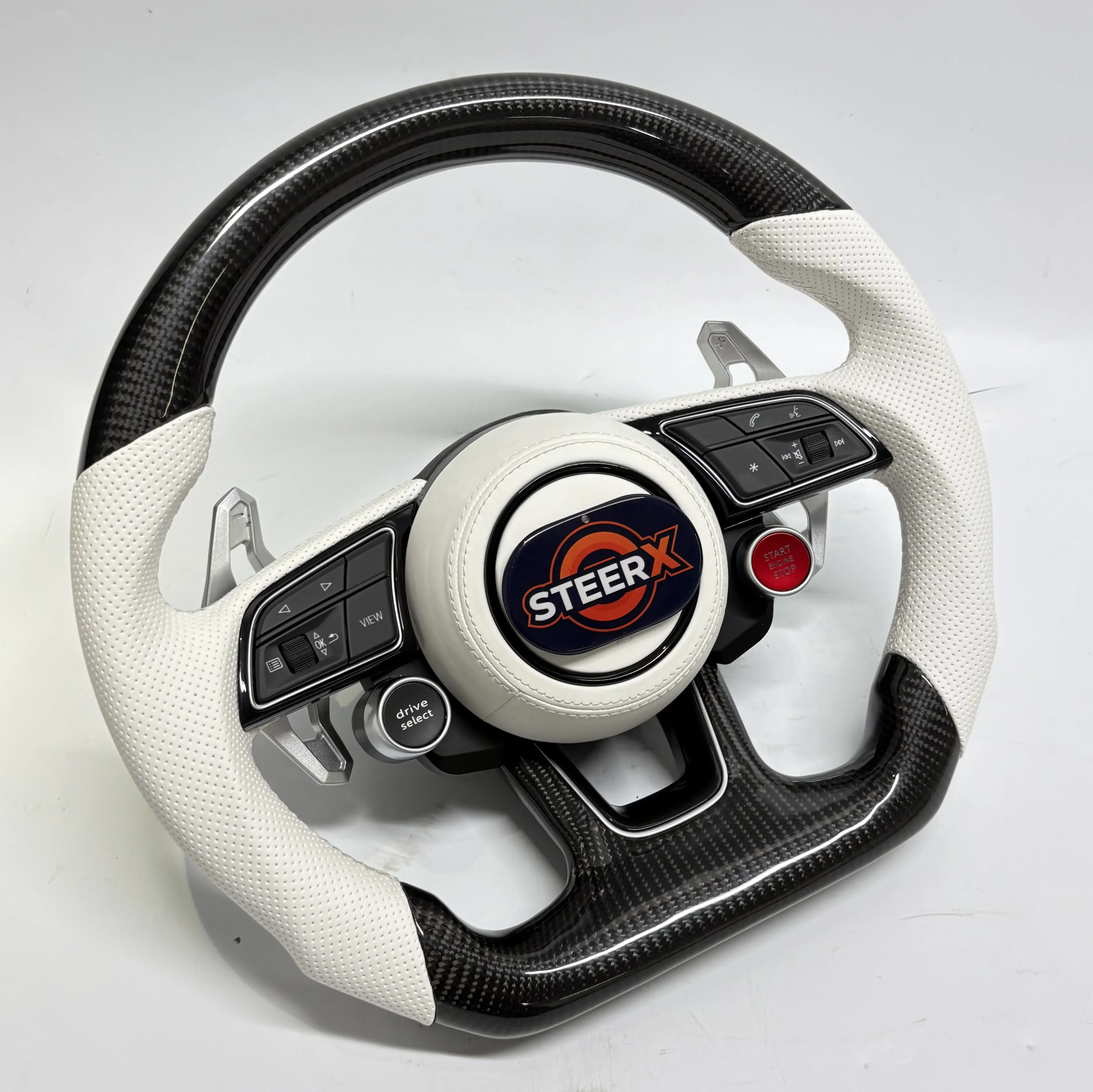 Фото Подходит для Audi A1 A3 A4 A5 A6 A7 RS R8 RS3 C7 Q5 Q7 S3 8V B8 B9 S4 Q3 Q8 TT индивидуальный руль из углеродного волокна №4