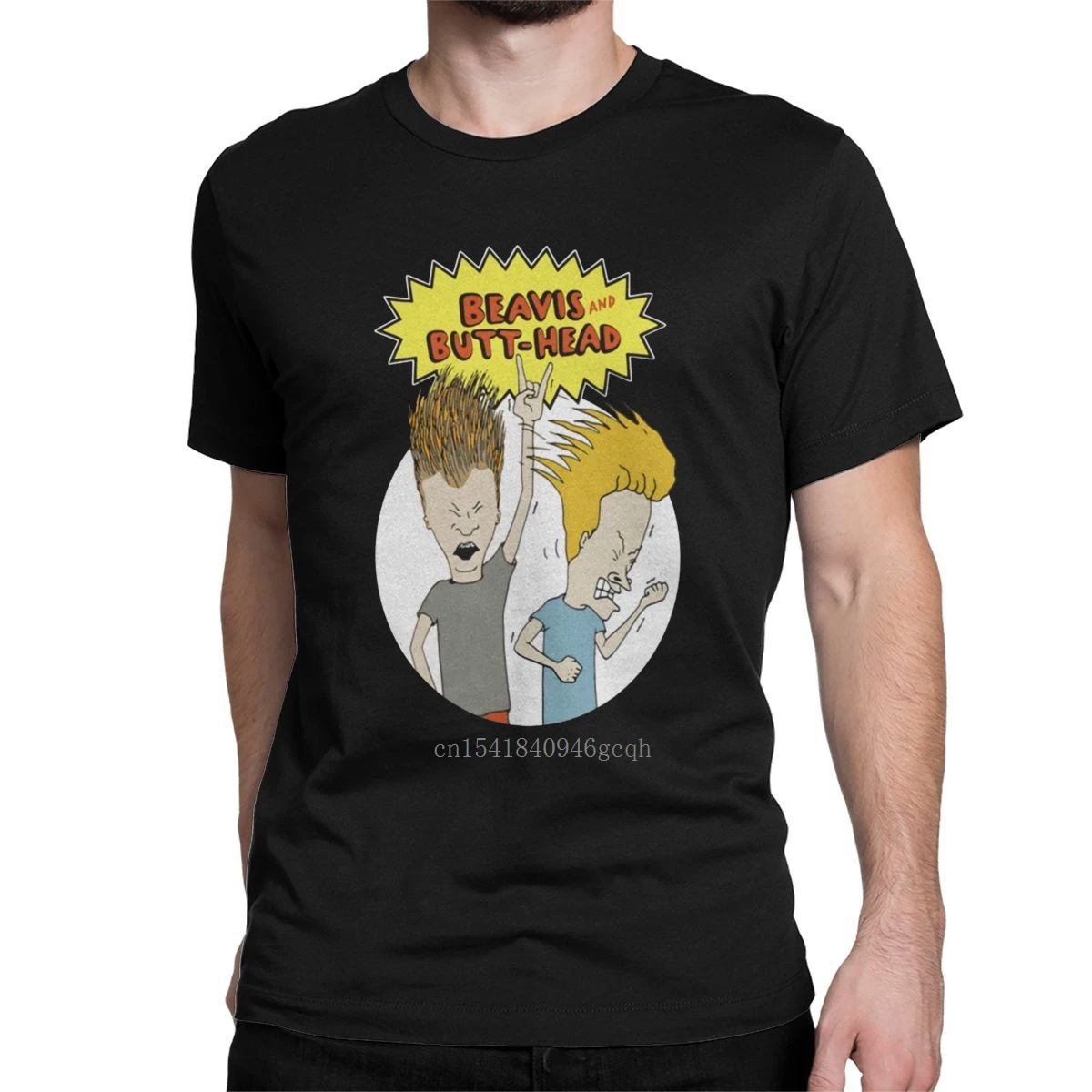 

Мужская футболка Beavis с коротким рукавом и круглым вырезом, 100% хлопок