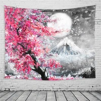 cherry blossom mount fuji home decor landscape printed wall hanging hippie bohemian mandala tapestry wall decor backdrop ceiling