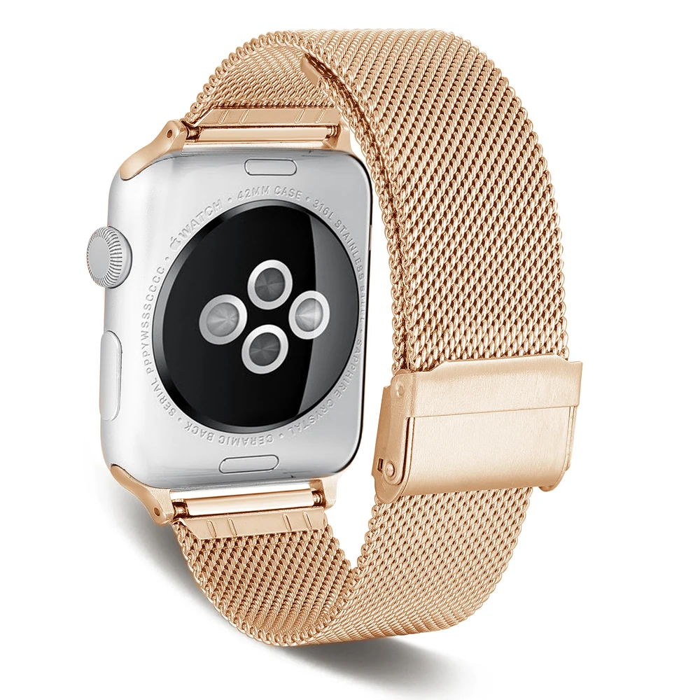 Фото Ремешок Niceese из нержавеющей стали для Apple Watch 7/6/SE/5/4/3/2/1, ремешок 38/4240/44,41/45 мм, браслет, металлический ремешок, серия черных ремешков №2