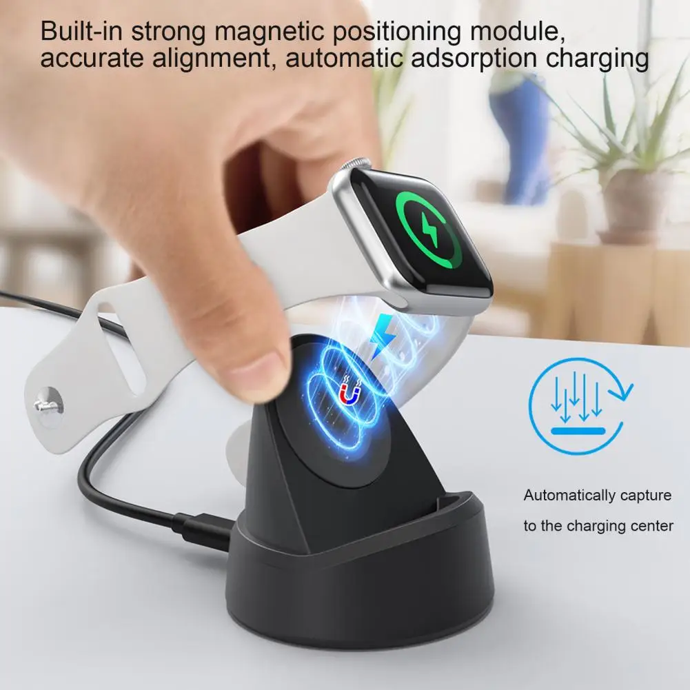 

Watch Charger Vertical Magnetic Fast Safe Charging Built-in Smart Chip Multi-protection Watch Charger Stand For Iwatch 7/8