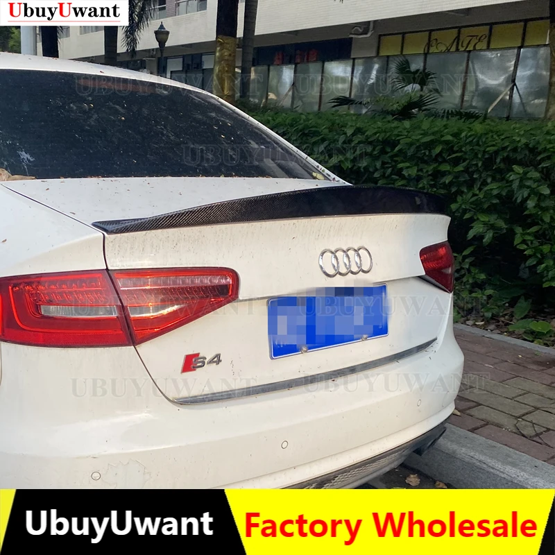 

Спойлер для Audi A4 B8 и B8.5 в гонконгском стиле, задний спойлер для багажника, аксессуары для автомобиля, спойлер из настоящего углеродного воло...