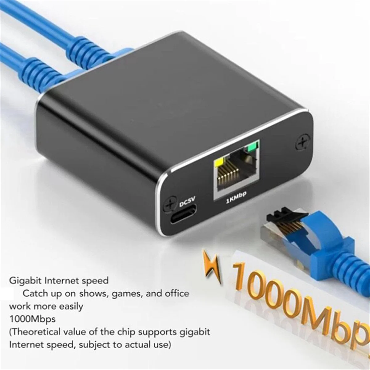Разветвитель Gigabit Ethernet 1 в 2 1000 Мбит/с высокоскоростной сетевой удлинительный