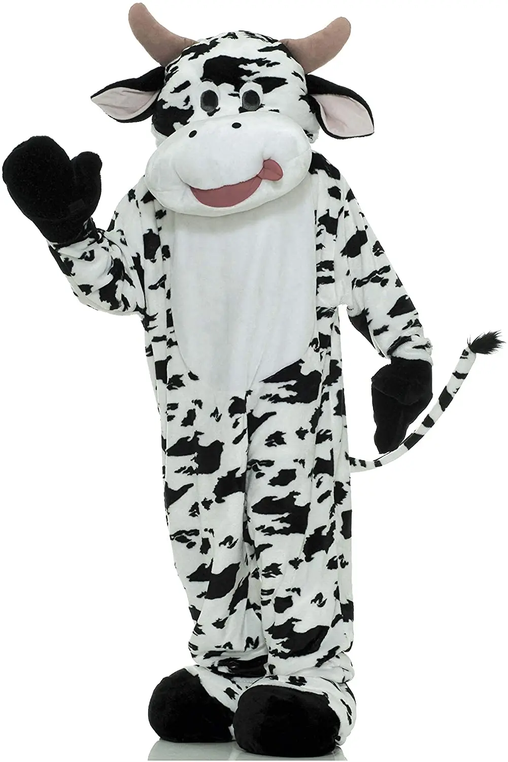 

Luxury Short Plush Cow Mascot Costume Black and White Cow Advertising Cosplay Halloween Party Performance Clothes