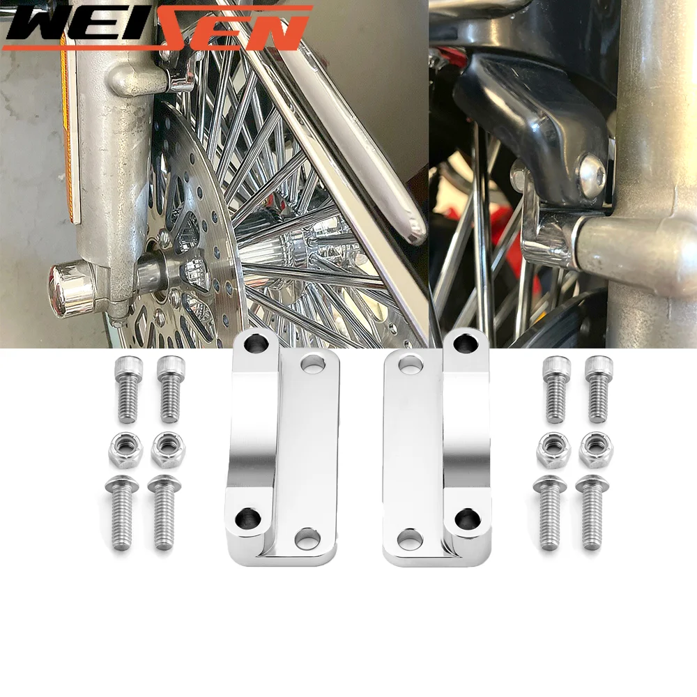 

Motorcycle Front Fender 20mm Riser Relocator Spacer Large Tire Billet Aluminum For Harley Davidson Touring Road King 03-13