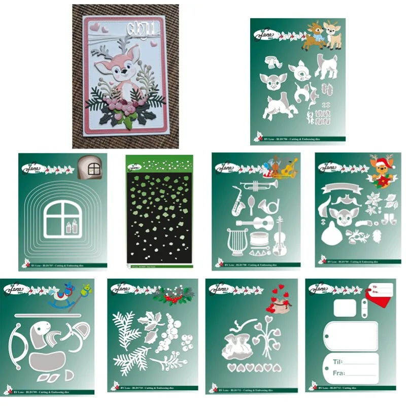 DrumHearts Horse Music Christmas Fox Metal Cutting Dies Silicone Stamps Scrapbooking Stencil Photo Album Card DIY Paper Embossi