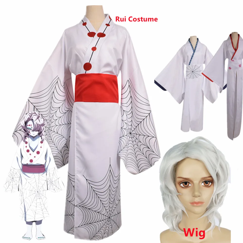 

Anime Demon Slayer Rui Cosplay Costume Kimetsu no Yaiba Clothes Kimono