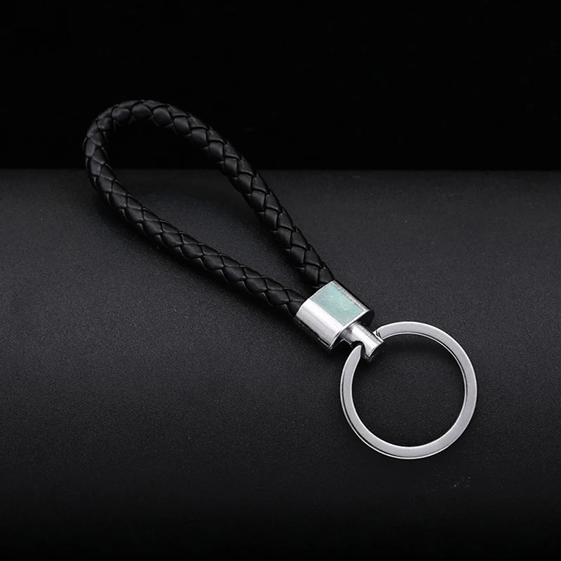 

1 PCS PU Leather Braided Woven Rope Keychain DIY Bag Pendant Key Chain Holder Key Car Trinket Keyring For Men Women Gift Jewelry