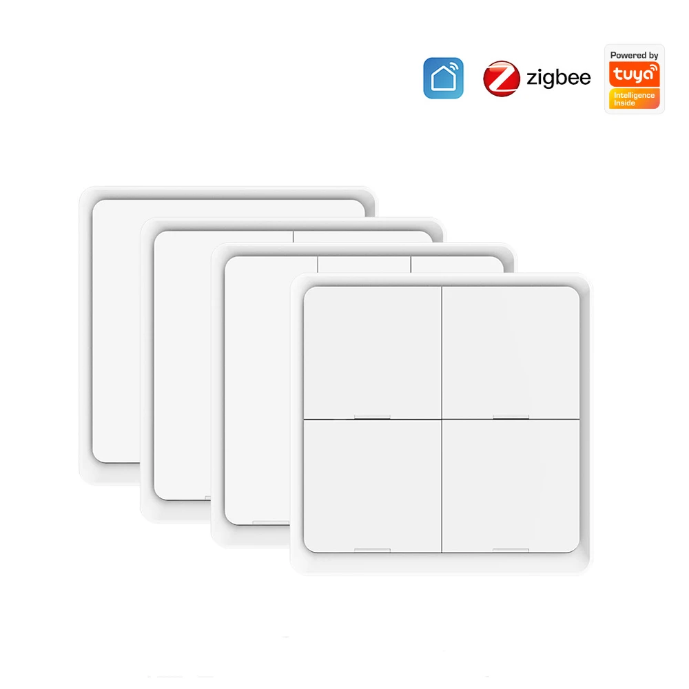 

Zigbee scene switch wireless 4-button random paste Tuya smart home remote control scene smart switch