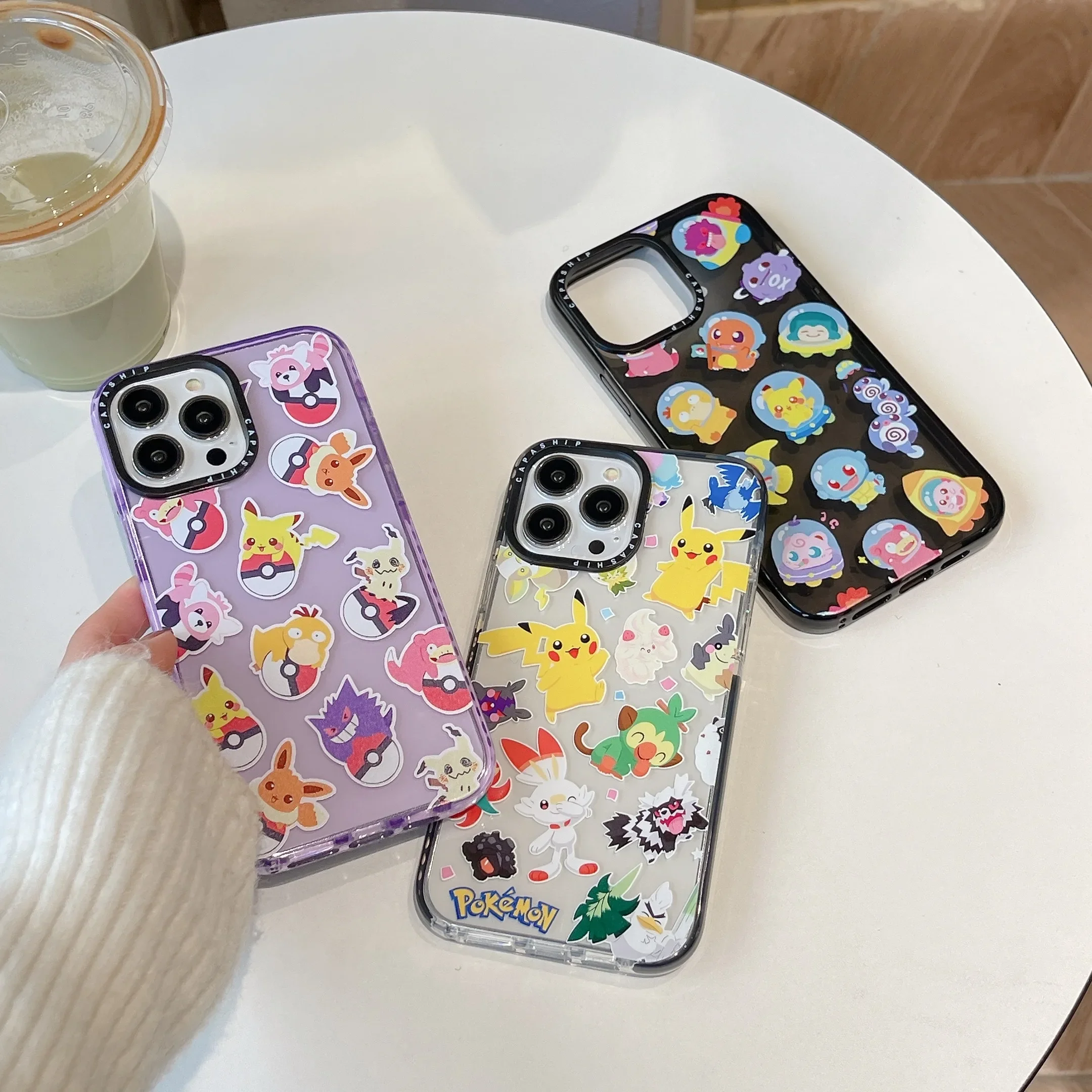 

Cartoon Pokémons Pikachus Gengars Phone Cases For iPhone 15 14 13 12 11 Pro Max XR XS MAX 8 X 7 SE Anti-drop Soft Back Cover