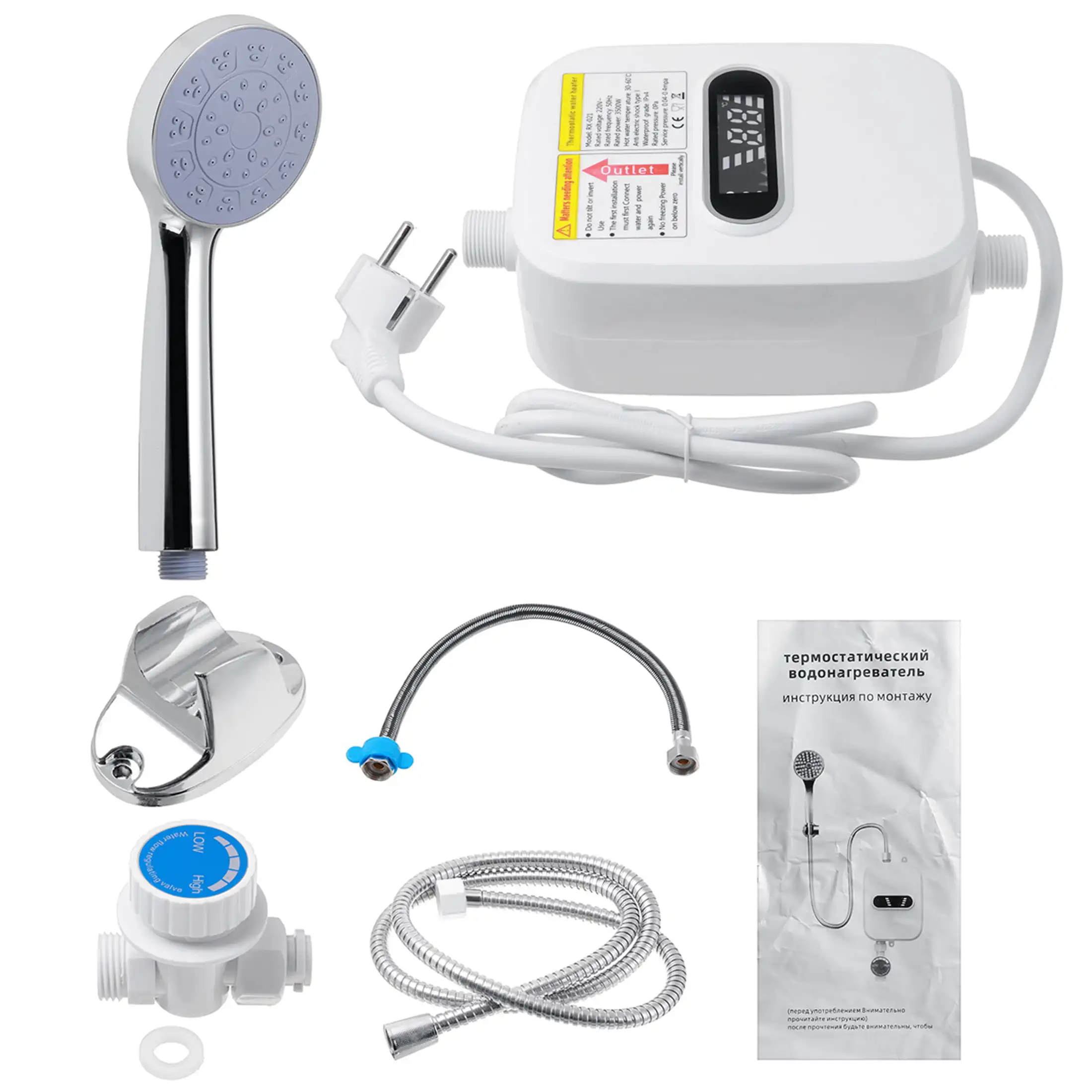 

3500W Tankless Water Heater Faucet Shower Water-Heater Electric Tap Heating Hot Water for Kitchen and Bathroom