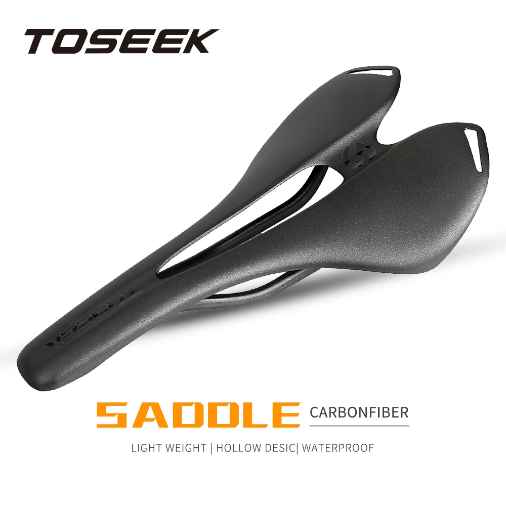 

TOSEEK Full Carbon Fiber Bicycle Saddle Road MTB Bike Carbon Saddle Seat Matt Black Bike Cushion 270*139mm Cycling Parts