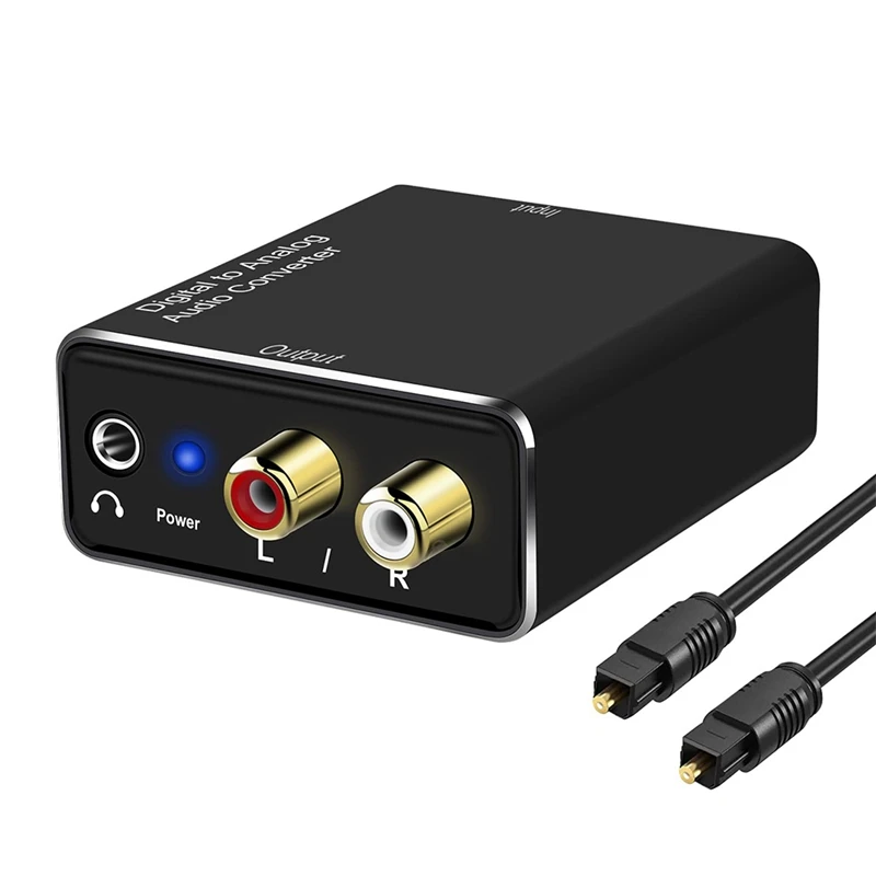 

Digital To Analog Audio Converter,DAC Digital SPDIF Optical To Analog L/R RCA & 3.5Mm AUX Stereo Audio Adapter