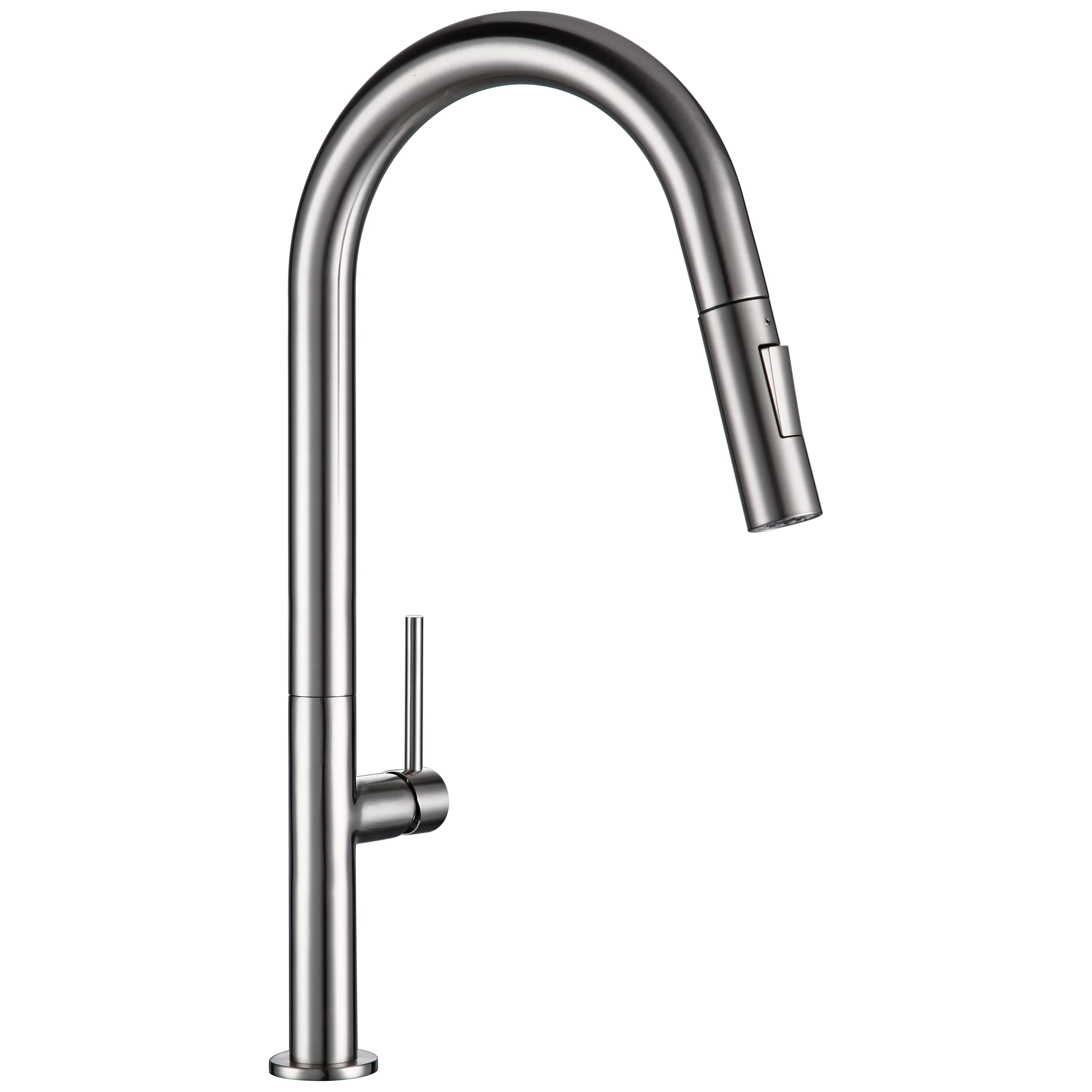 

Brass Pull Out Kitchen Faucet Brushed Chrome and Black 360 degree rotation kitchen Hot and cold water Sink taps Kitchen Faucet