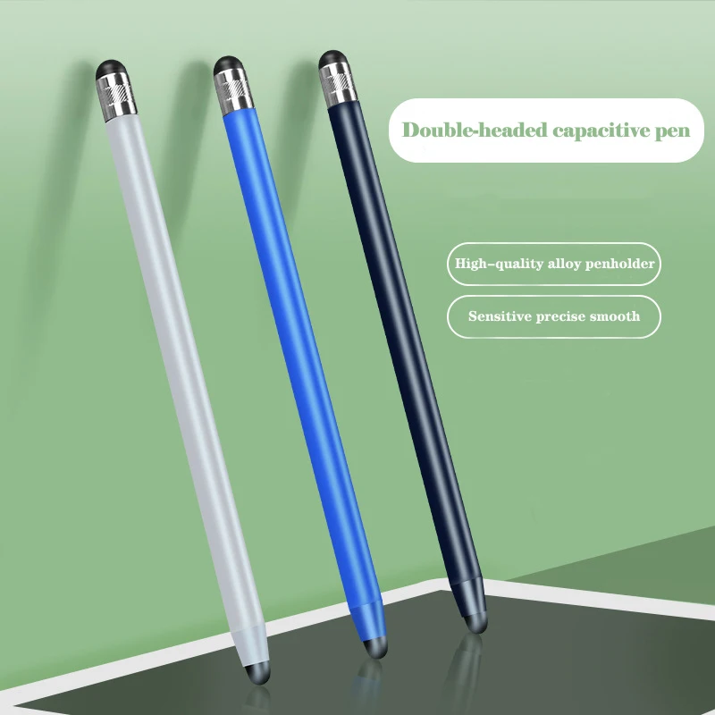 

14cm Universal Pencil Double Dual Silicon Head Touch Capacitive Screen Stylus Caneta Capacitiva Pen For Ipad Tablet Smartphone