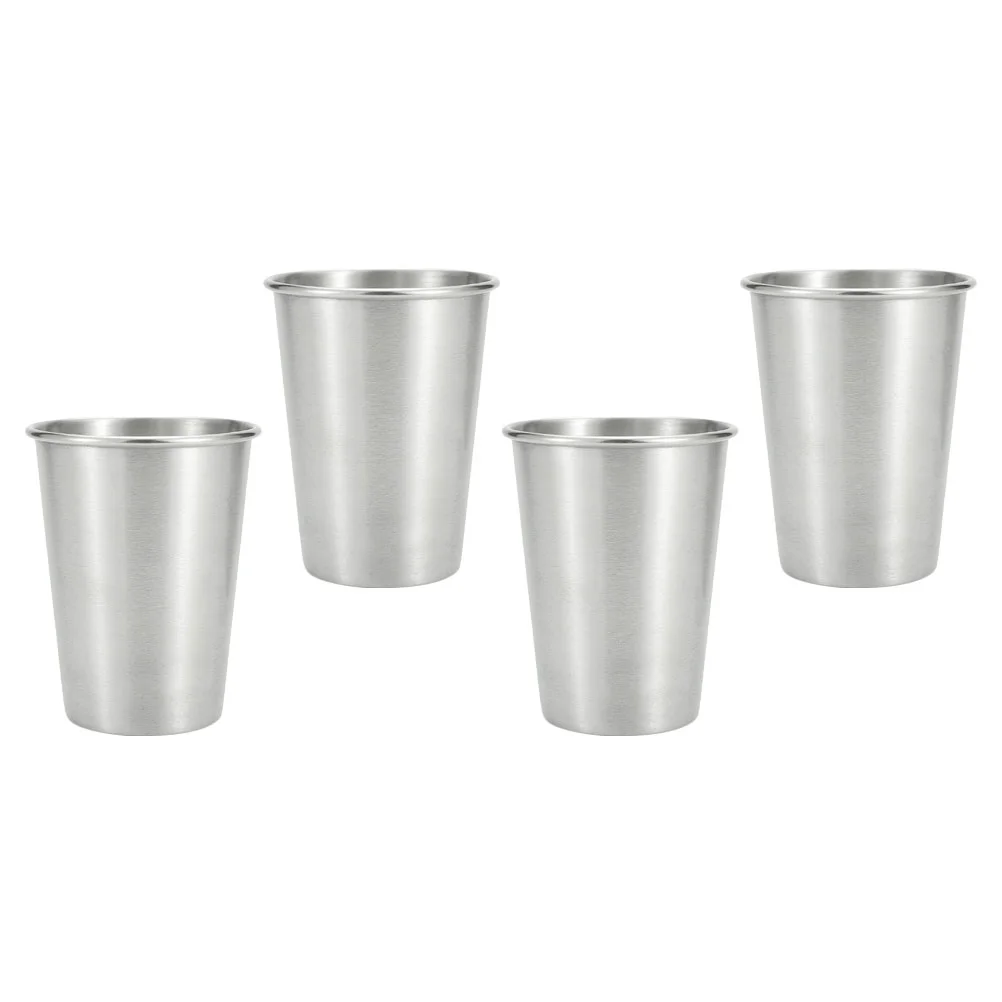 

4 шт., металлические стаканы из нержавеющей стали