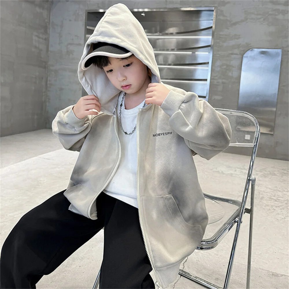 2469 толстовка с капюшоном для мальчиков куртка бейсбольная осенняя модная форма