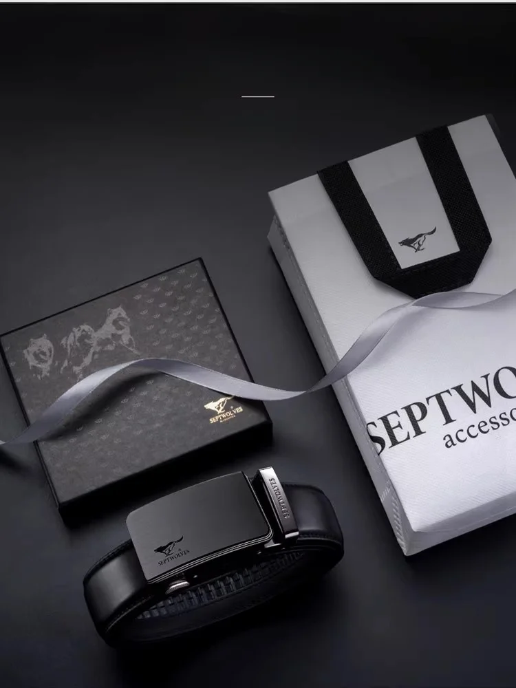 Ремень Septwolves мужской с автоматической пряжкой Модный Повседневный Пояс для